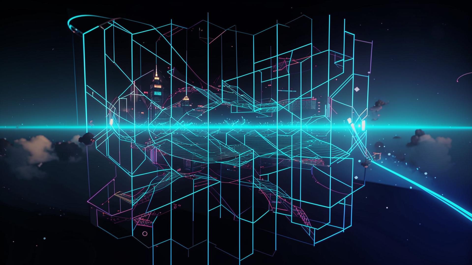 Dynamic grid background with cursor-reactive mesh